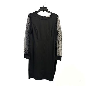 Women Black Sheer Sleeve Dress Size 16W